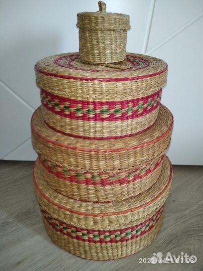 Плетеные корзинки d24см,15см
