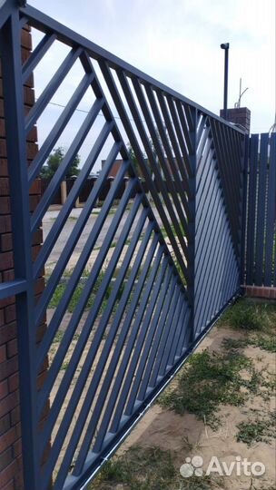 Ворота Откатные в стиле Лофт