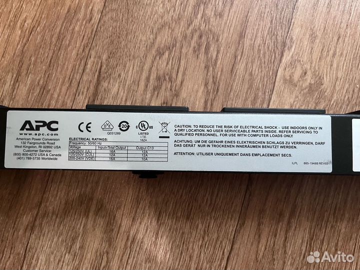 Сетевой фильтр APC Rack PDU AP9572