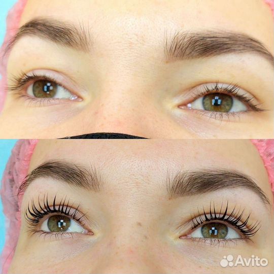 Ламинирование, окрашивание + ботокс ресниц