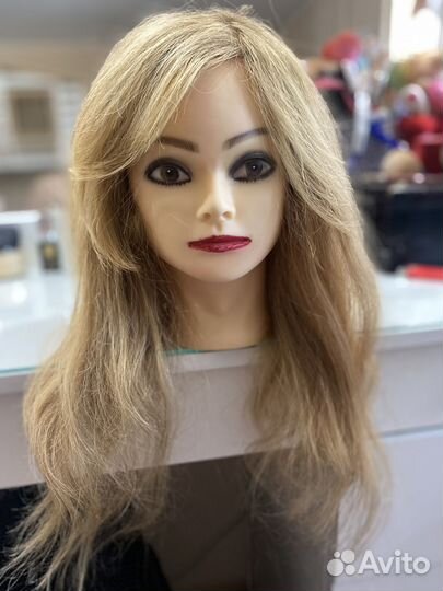 Манекен голова для причесок натуральные волосы