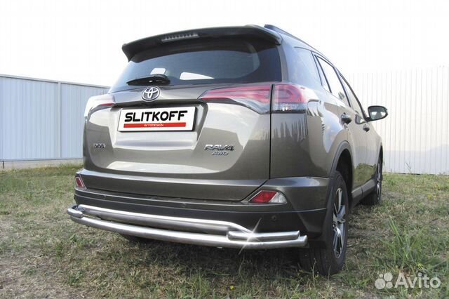 Защита заднего бампера двойная Toyota Rav-4 15-19г