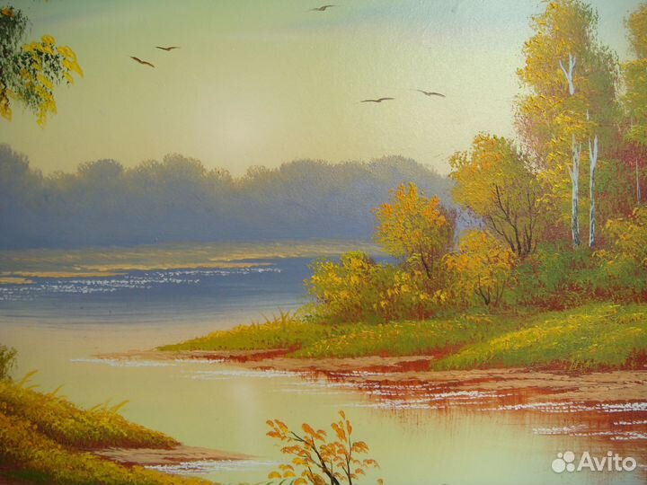 Картина Масло Золотая осень Подпись Художницы