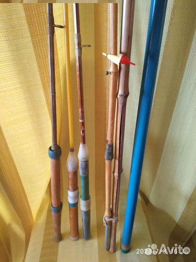 Удочки бамбуковая, телескопическая, спиннинги