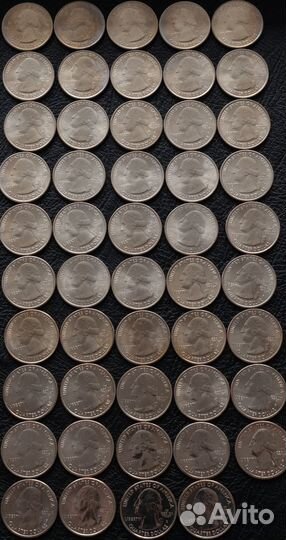 Набор монет 25 центов США Парки (49 шт) UNC