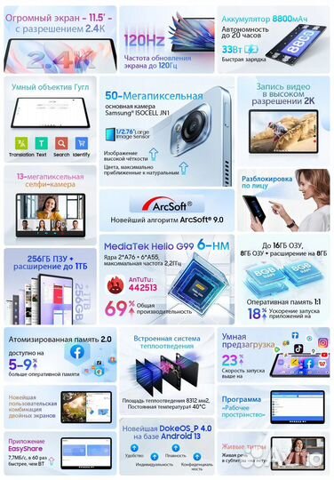 Blackview Mega1 8/256 LTE(2 sim) +чехол+стилус