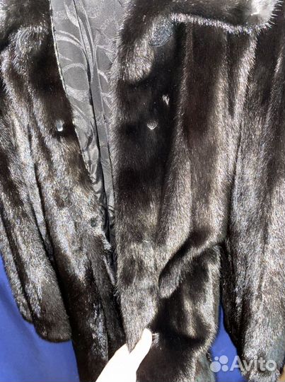 Шуба норковая черная длинная