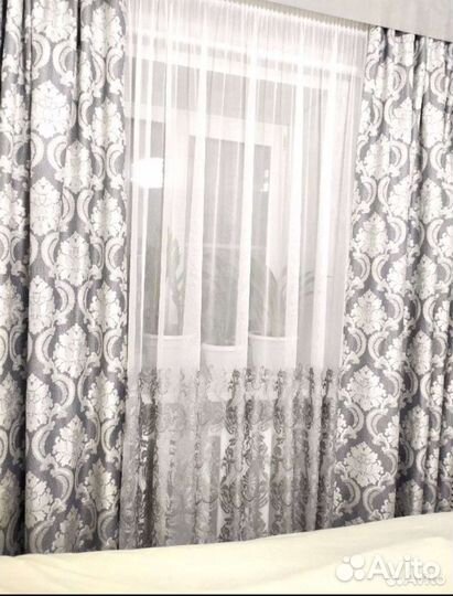 Шторы лен рогожка по 1,5метр, 2шт цена за обе