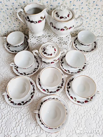 Сервиз чайный chodziez Польша Розочки, винтаж СССР
