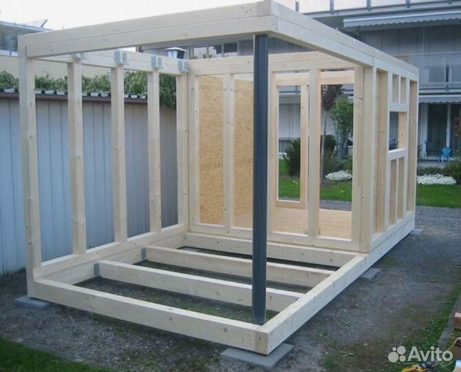 Каркасный дом баня беседка терраса