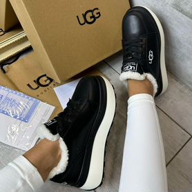 Кроссовки UGG натуральная кожа и мех черные