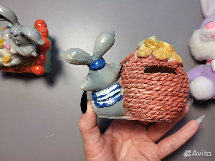 Копилка для денег мягкая игрушка Зайчик