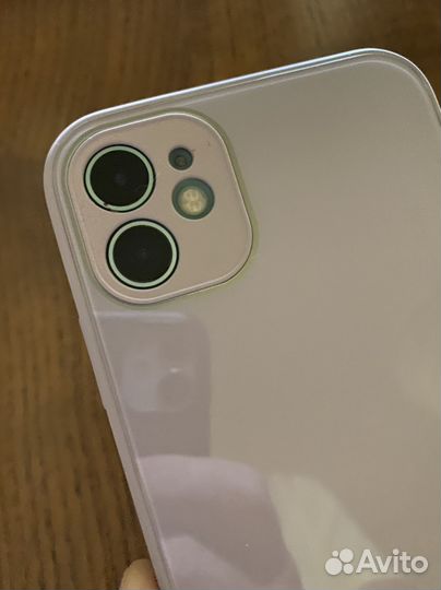 Чехол на iPhone 11 стеклянный+софтач