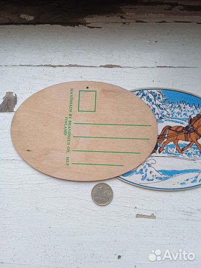 Сувенир. Открытка.Дерево.Финляндия