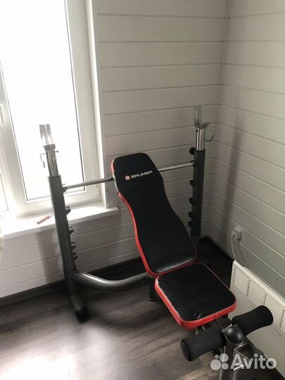Скамья для жима и штанга