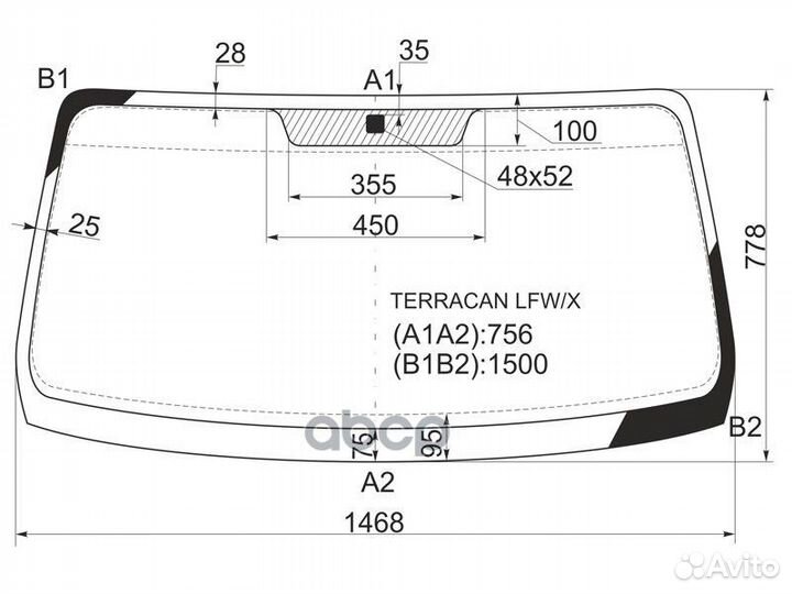 Стекло лобовое hyundai terracan 01-07 terracan