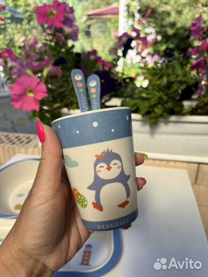 Посуда для детей бамбук набор