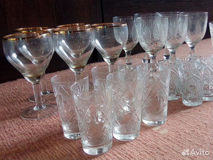 Хрустальные фужеры бокалы рюмки СССР