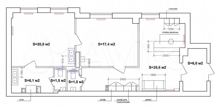 Помещение с арендатором клиника лор, 81,3 м²