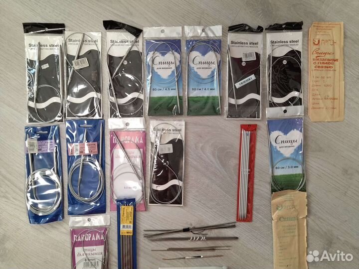 Спицы вязальные, новые, парные и круговые