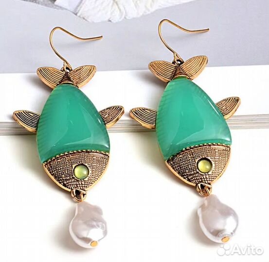 Серьги рыбки новые