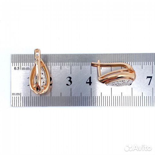 Золотые серьги с бриллиантами 585пр. вес: 6,71гр