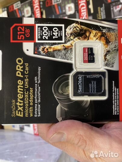 Карта памяти micro sd 512 Sandisk extreme PRO