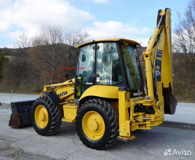 Стекло двери для погрузчика Komatsu WB93 WB97