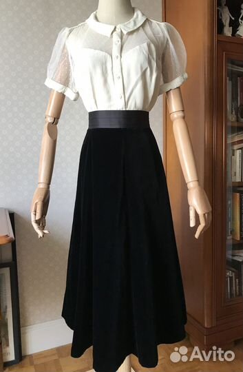 Юбка бархат винтаж Великобритания S