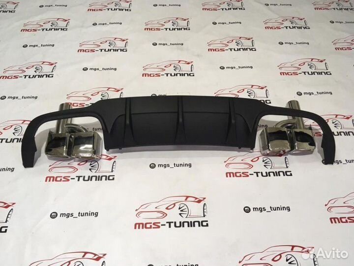 Mercedes С63 амг диффузор с насадками ромб