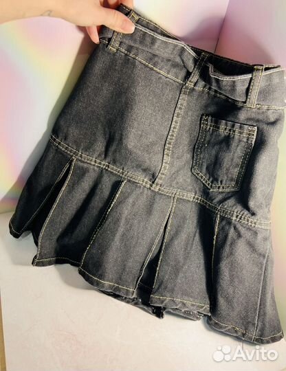 Юбка джинсовая у2к чёрная