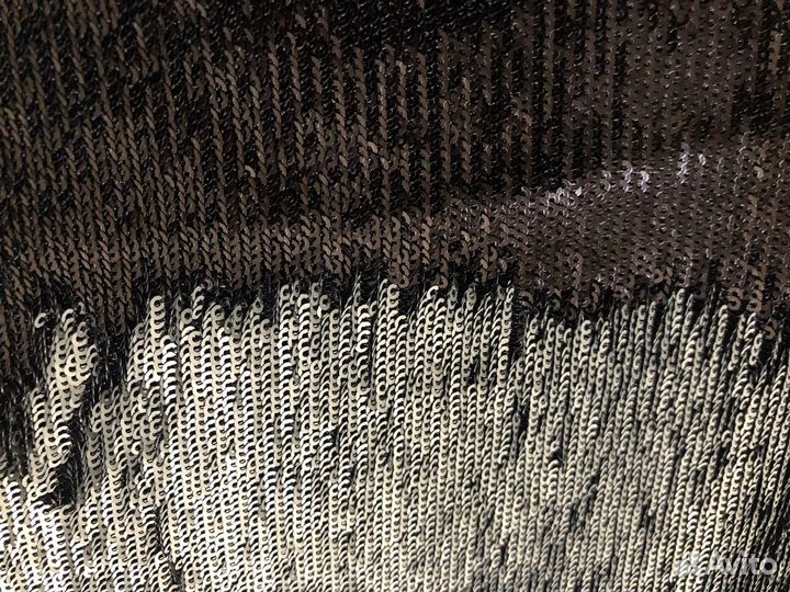 Новая ткань с пайетками чёрная, Италия, 0,5*1.30м