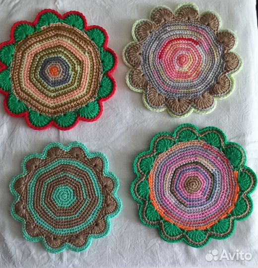 Прихватки, подставки под горячее вязаные крючком