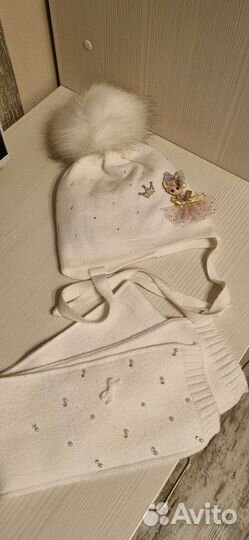 Красивая зимняя шапка и шарфик на 5-8 лет