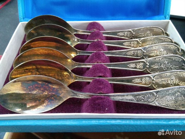 Мельхиор Мстерский золочением Чайные ложки торг