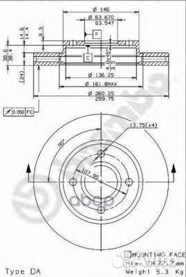 Диск тормозной ford mondeo 93-00/scorpio 93-98