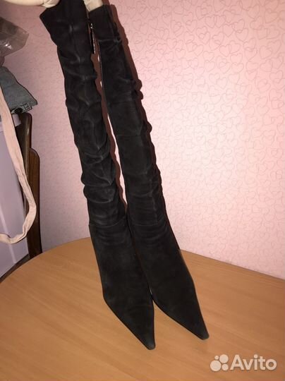 Замшевые остроносые сапоги Calipso y2k