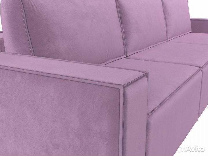 Диван прямой Куба лонг, микровельвет, сиреневый