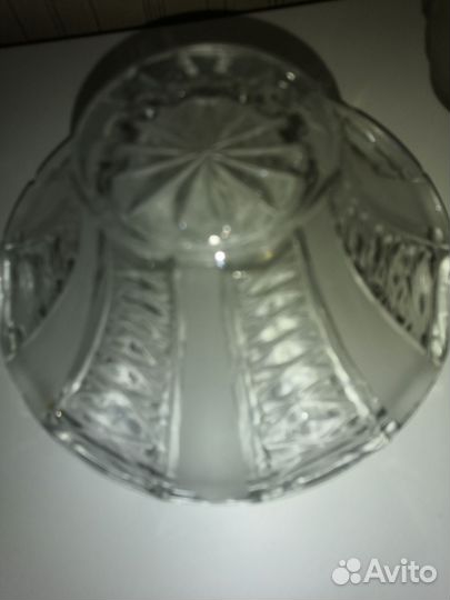 Ваза для фруктов, поднос настоящий хрусталь