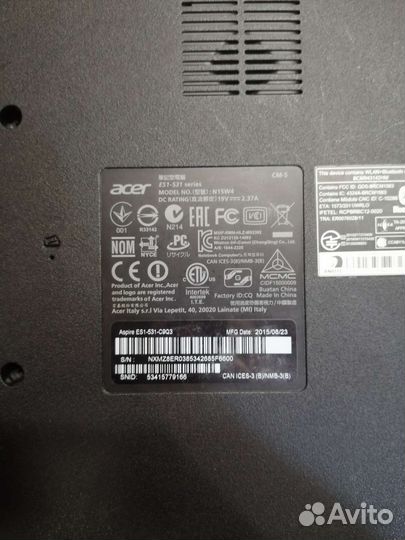 Ноутбук acer aspire es 15
