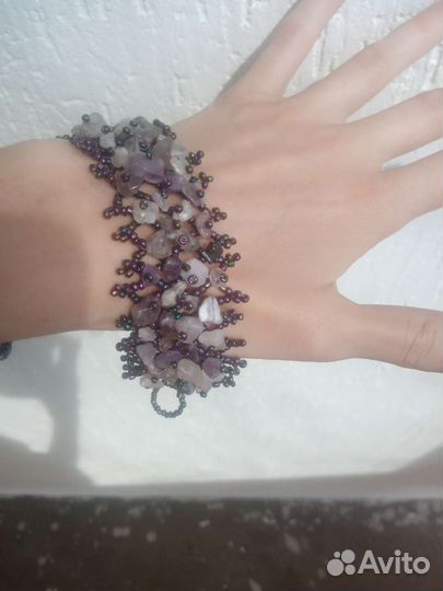 Браслет с аметистами