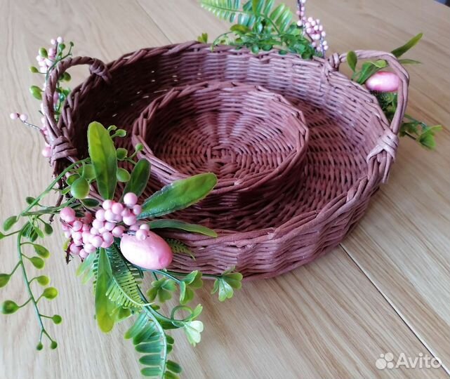 Корзинка пасхальная плетеная