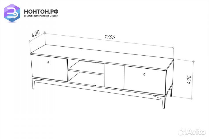 Тв-тумба Ариан175холодныйсерый / дубартизан