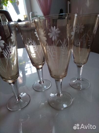 Фужеры цветное стекло СССР