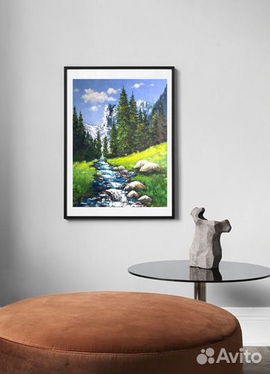 Картина маслом горный пейзаж