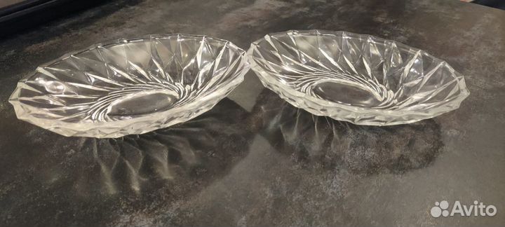 Блюдо сервировочное СССР, 13*18 стекло, 2 штуки