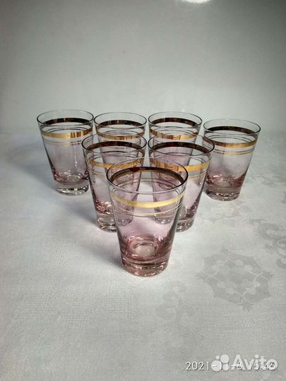 Фужеры,Рюмки,стопки цветное стекло,70-80гг