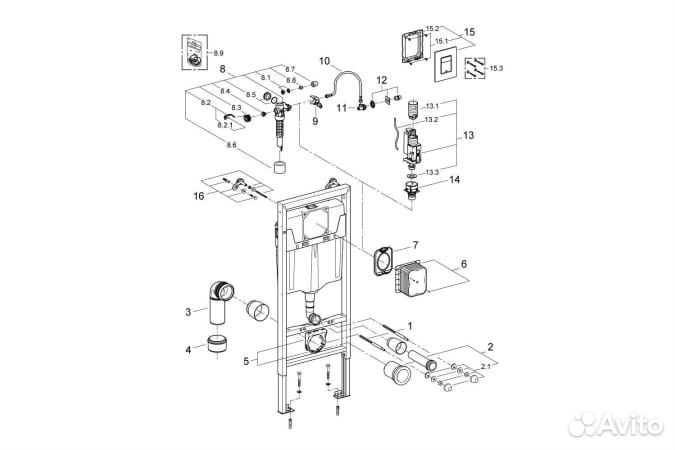 Система инсталляции grohe Rapid SL, комплект 3 в 1