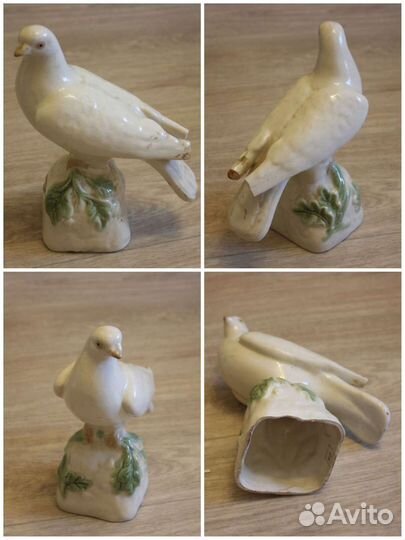 Фарфоровые статуэтки Емеля и щука, голубь, пудель