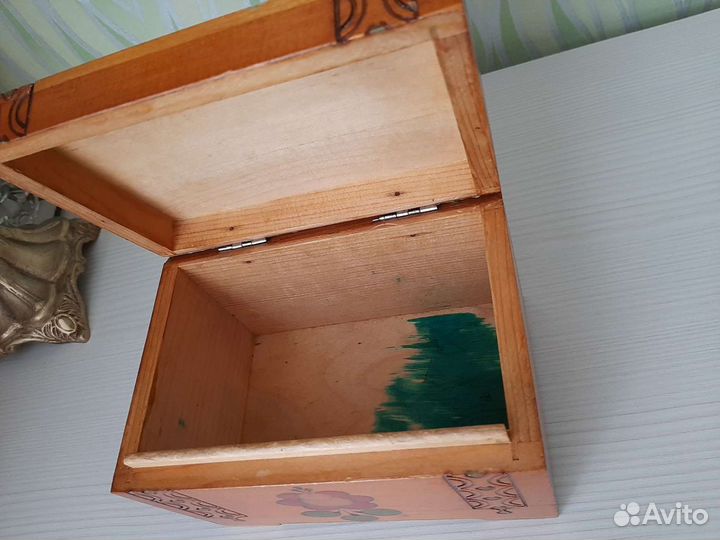 Шкатулка деревянная винтаж